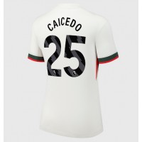 Stroje piłkarskie Chelsea Moises Caicedo #25 Koszulka Wyjazdowej dla damskie 2025-26 Krótki Rękaw